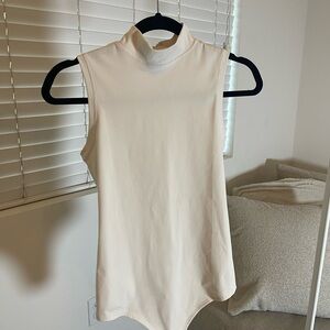 SPANX Cream Sleeveless Bodysuit